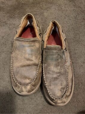 Twisted X Men's Slip-On Loafers in Tan Suede